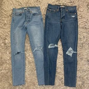 TWO PAIR! Levi’s “wedgie skinny” jeans! 1 light blue and 1 darker blue rinse